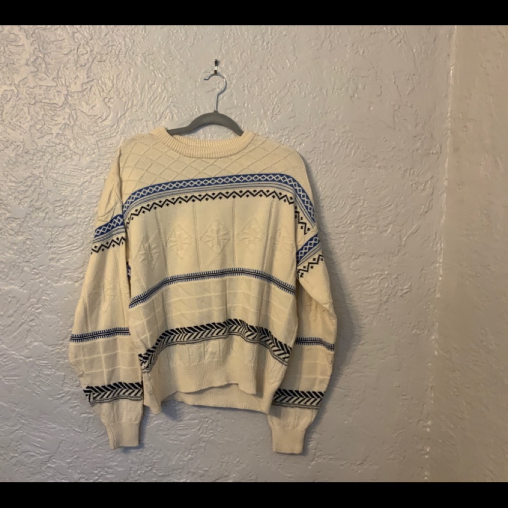 VTG The Fox Collection Cotton Sweater M multicolor USA Made